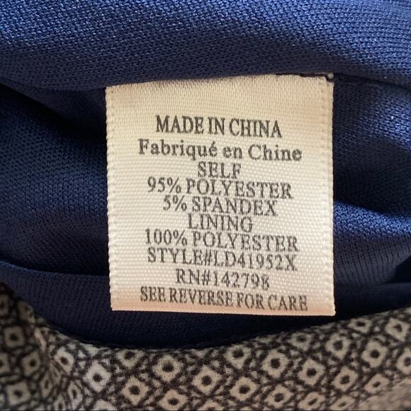 Love Richie Dress Tunic Navy Orange Mixed Floral Print Wide Sleeve Plus Size 1X - Picture 11 of 14